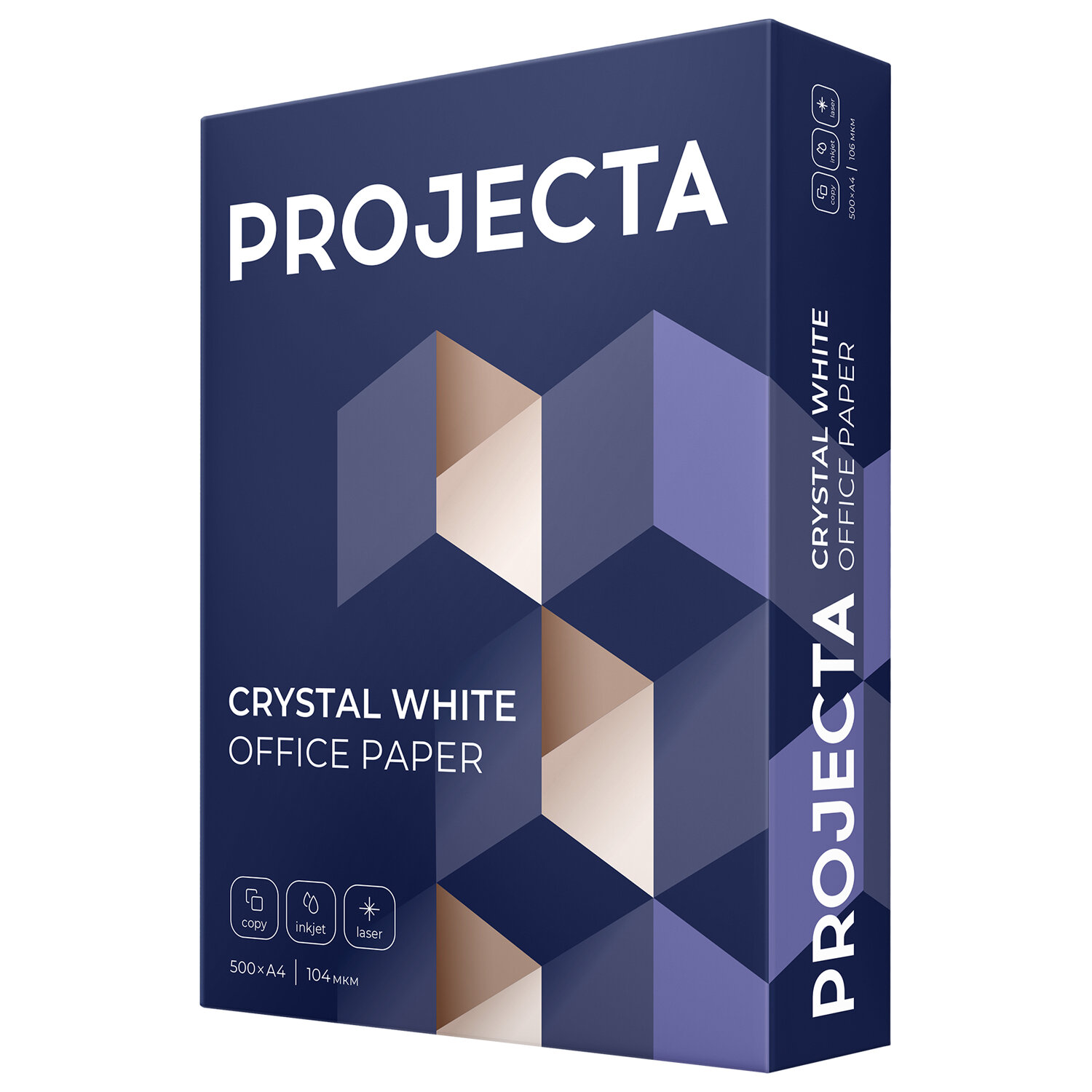 

Бумага офисная А4, 80 г/м2, 500 л., марка В, PROJECTA, Россия, 162% (CIE), Белый
