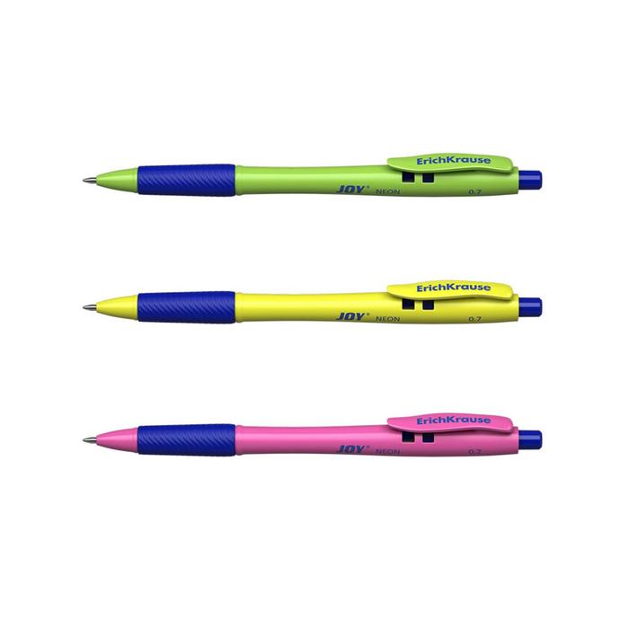 

Ручка шариковая автомат ErichKrause JOY Neon, комфортное письмо, синяя(50 шт.)