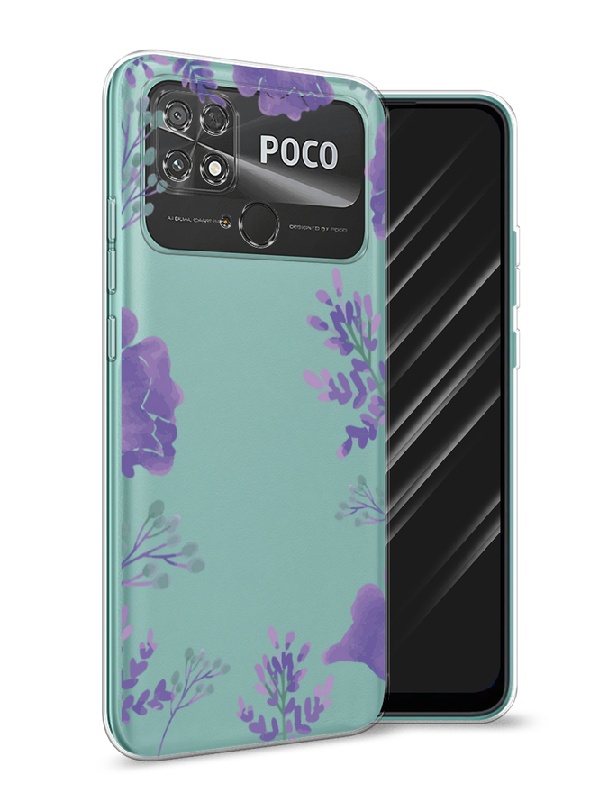 

Чехол Awog на Poco C40 "Сиреневая цветочная рамка", Разноцветный, 315850-8