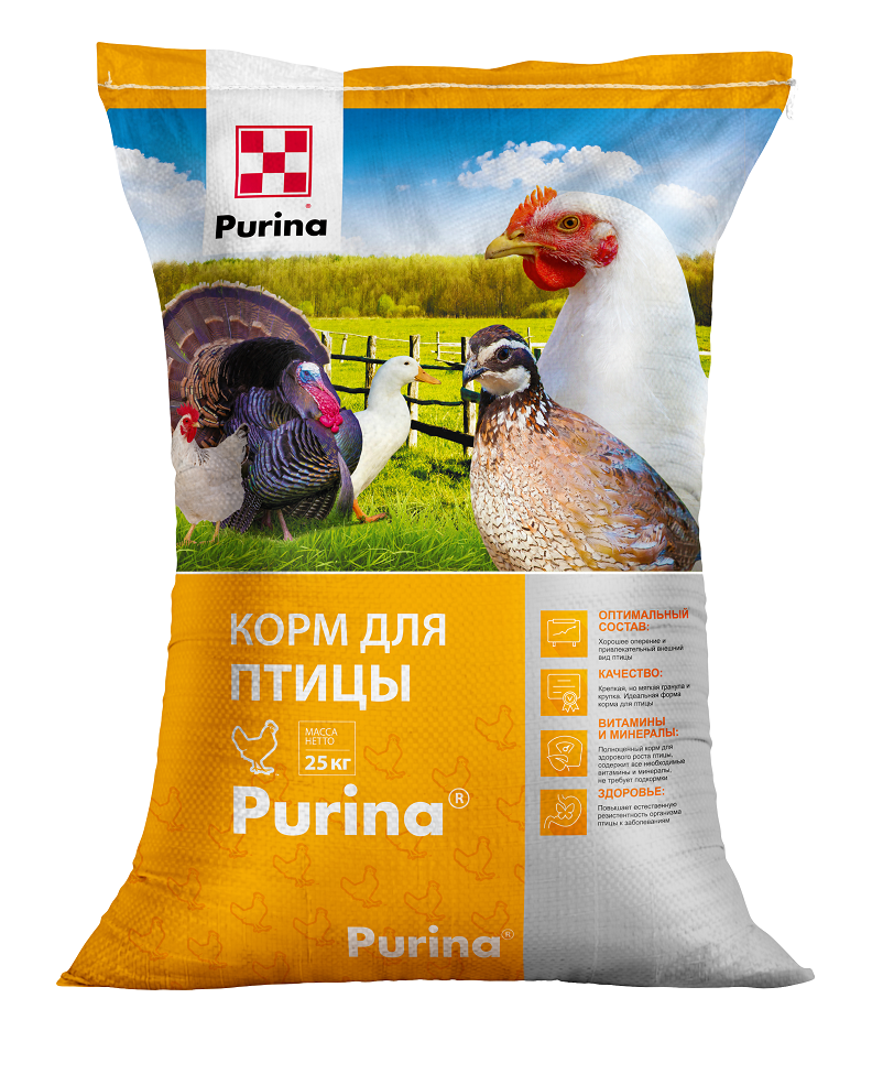 Корм для птицы Purina 25%, универсальный, 25 кг