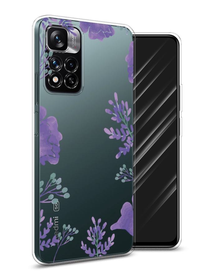 

Чехол Awog на Xiaomi Redmi Note 11 Pro Plus 5G "Сиреневая цветочная рамка", Разноцветный, 312150-8