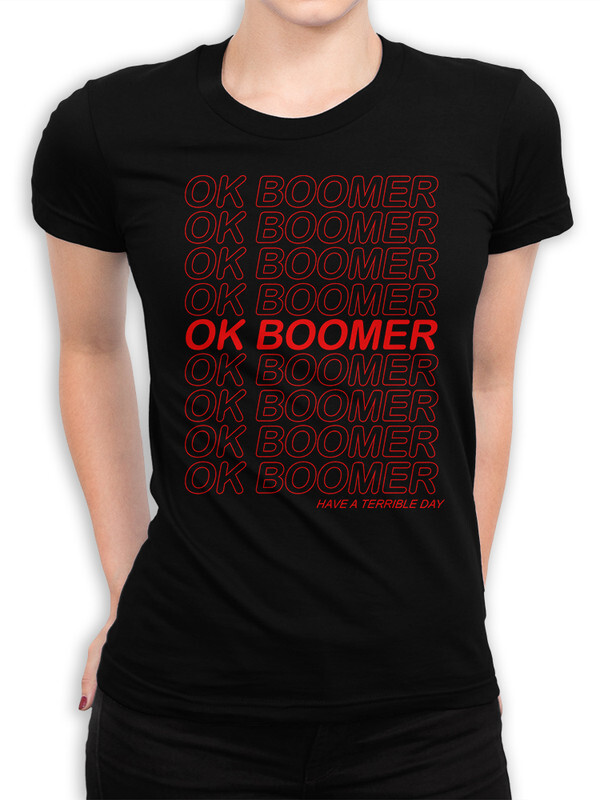 фото Футболка женская design heroes ok boomer - окей бумер черная 2xl