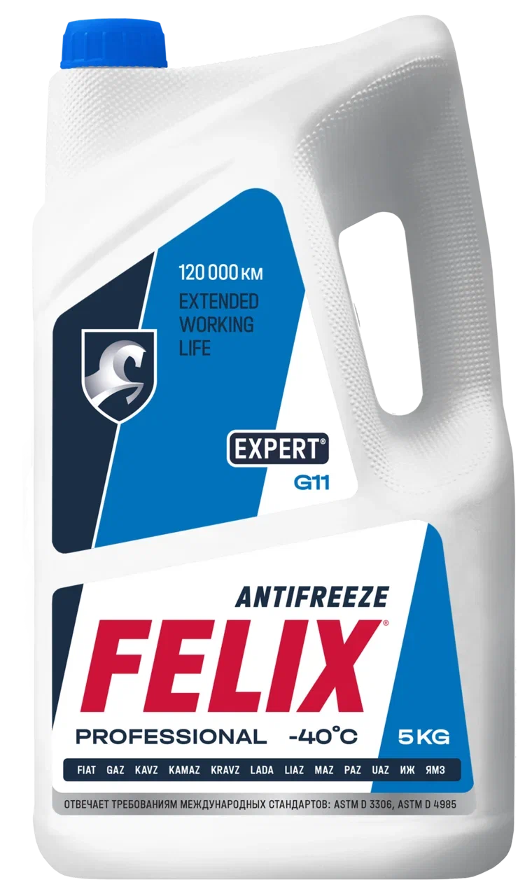 Антифриз Felix Expert, G11, синий готовый, 5 кг / охлаждающая жидкость для автомобиля
