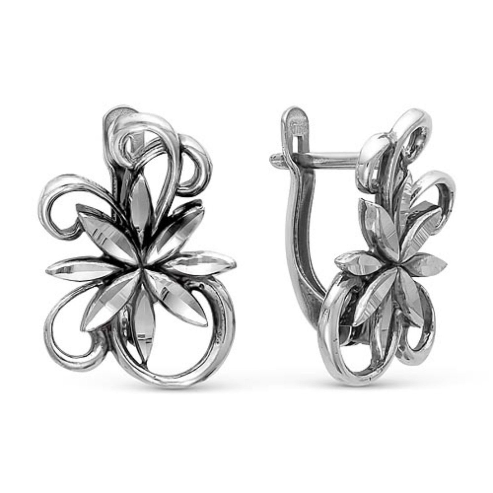 

Серьги из латуни Красная Пресня Дыхание ветра, посеребрение с оксидированием, Дыхание ветра, посеребрение с оксидированием