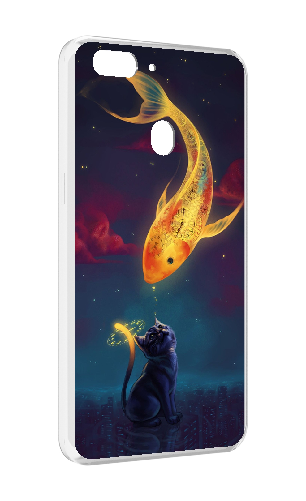 

Чехол MyPads золотая-рыбка-часовая для Oppo Realme 2, Прозрачный, Tocco