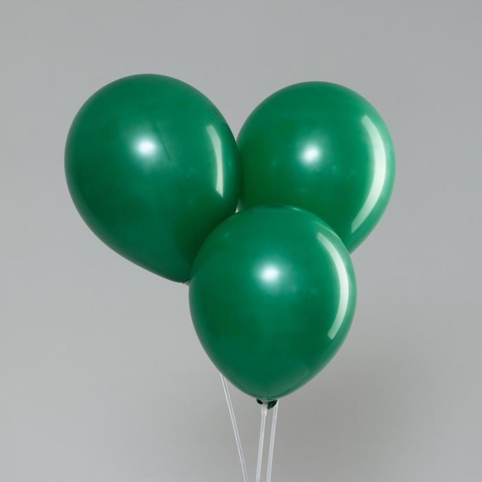 фото Шар латексный 10, стандарт, набор 100 шт, темно-зеленый nobrand