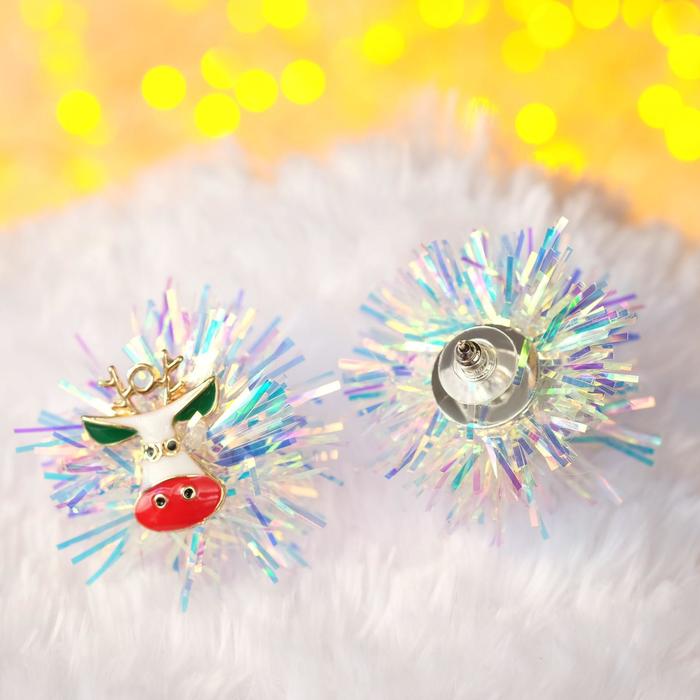 

Серьги Queen fair Новогодние, Мишура, колокольчики, радужно-красные, в золоте, Новогодние, Мишура, колокольчики, радужно-красные, в золоте