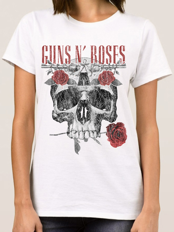 фото Футболка женская design heroes guns and roses белая 2xl