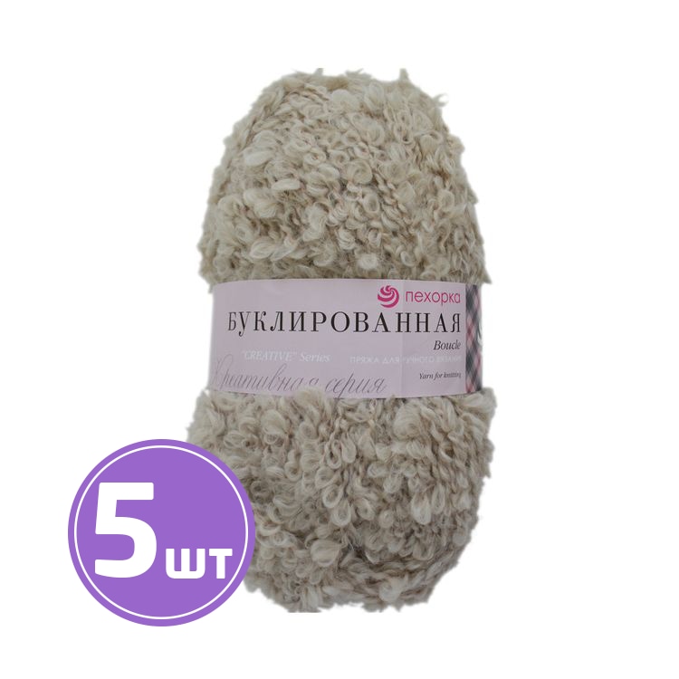 

Пряжа Пехорка Буклированная 03 светло-бежевый 5 шт. по 200 г