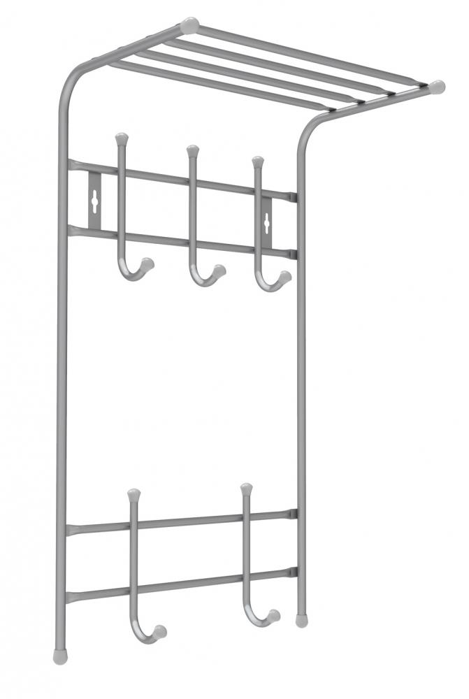Вешалка настенная НИКА ВПТ5 серый 5 рожков полка
