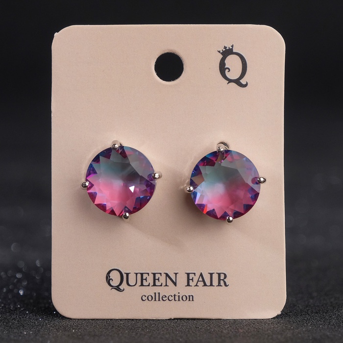

Серьги Queen fair со стразами, Весна, круги, розово-фиолетовые, в серебре, со стразами, Весна, круги, розово-фиолетовые, в серебре