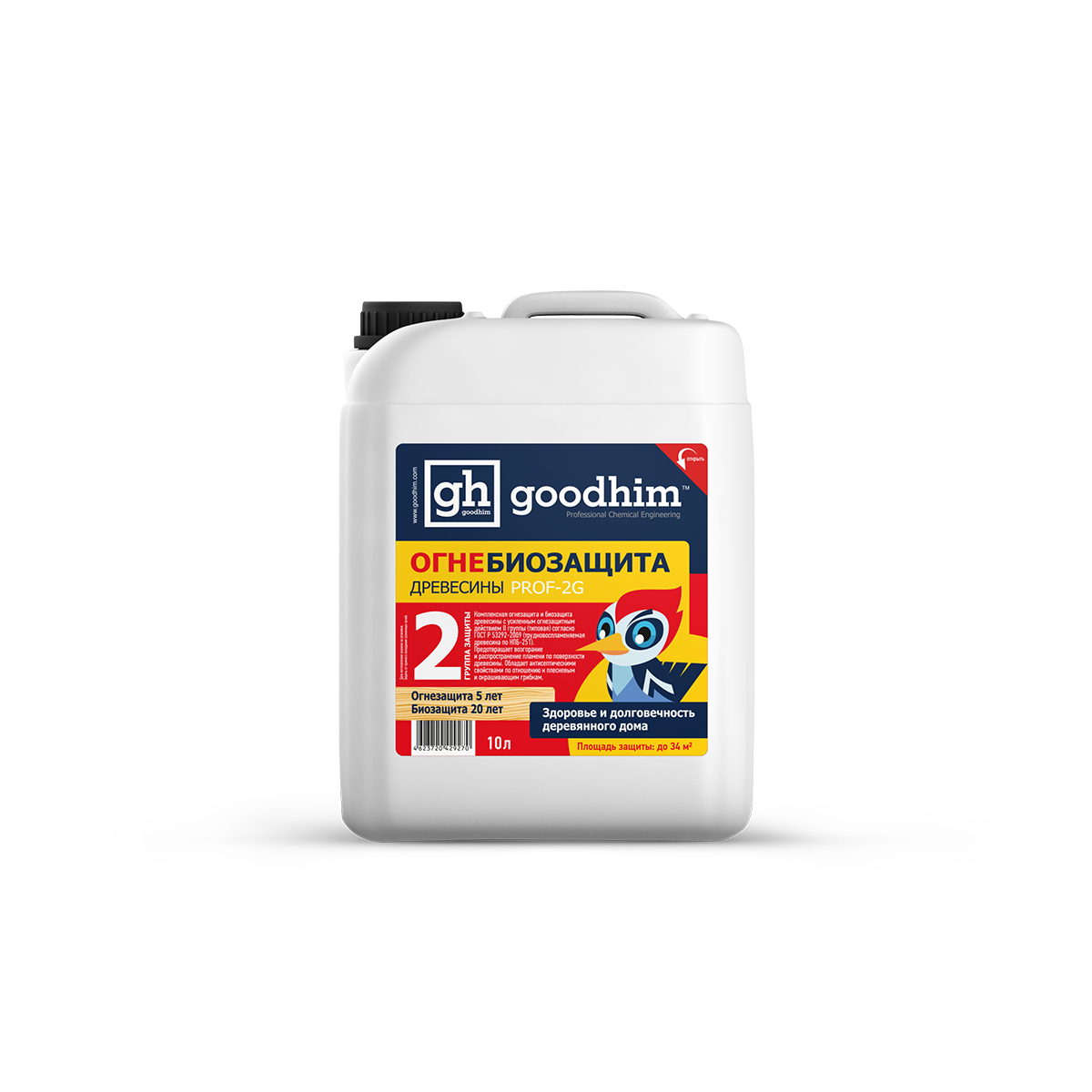 Огнебиозащита   GOODHIM PROF 2G, 2 группа 10 л огнебиозащита goodhim 1g dry 20 кг 82275