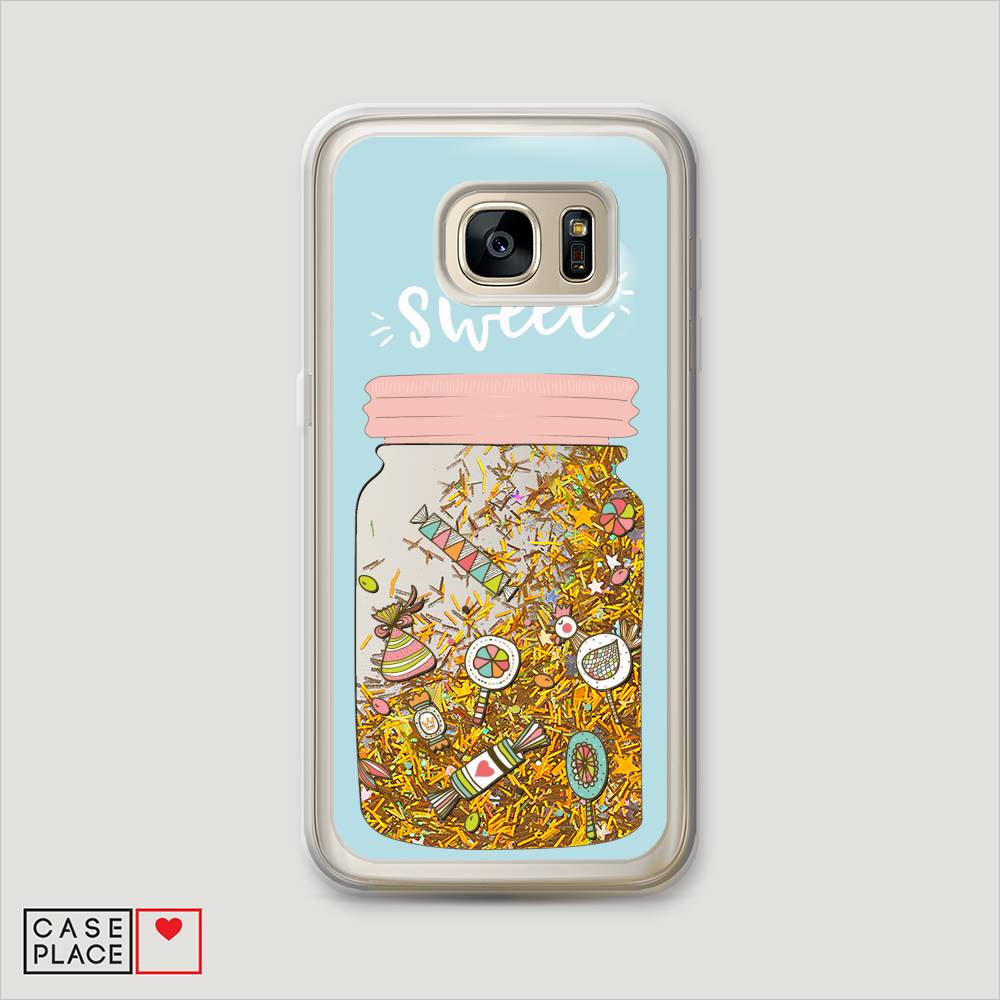 

Чехол Awog на Samsung Galaxy S6 "Конфетки в банке", Голубой, 24390-1