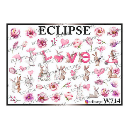 

Набор, Eclipse, Слайдер-дизайн для ногтей W №714, 2 шт., Разноцветный