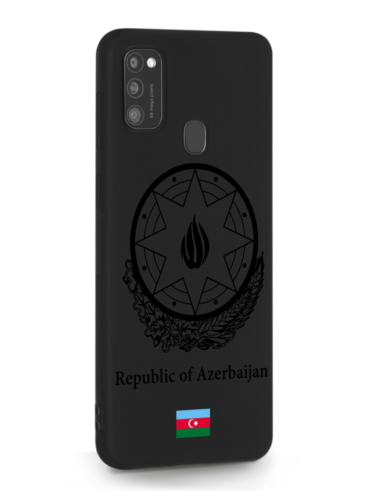 фото Чехол signumcase для samsung galaxy m21 черный лаковый герб азербайджана черный