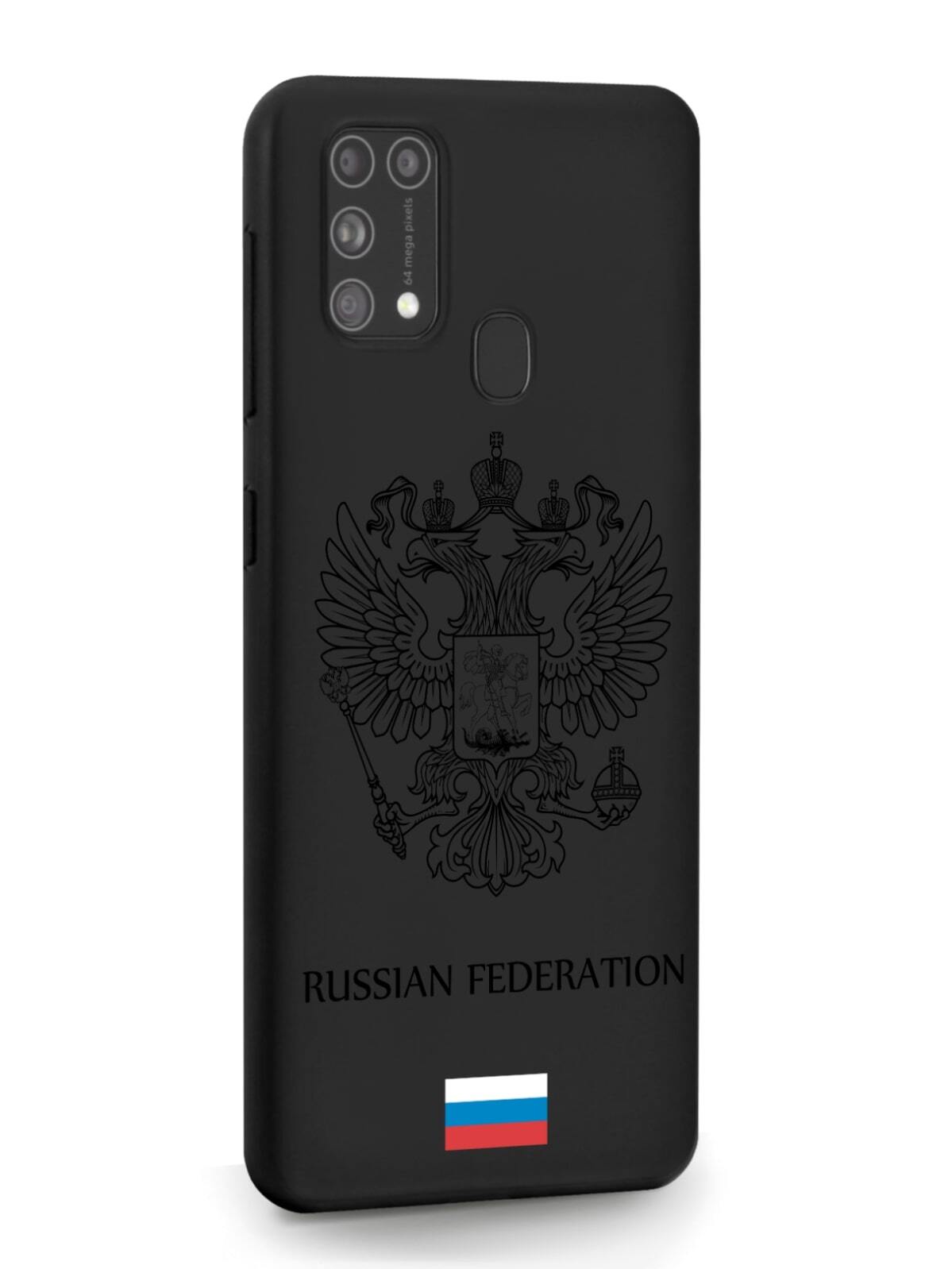 фото Чехол musthavecase для samsung galaxy m31 черный лаковый герб россия черный