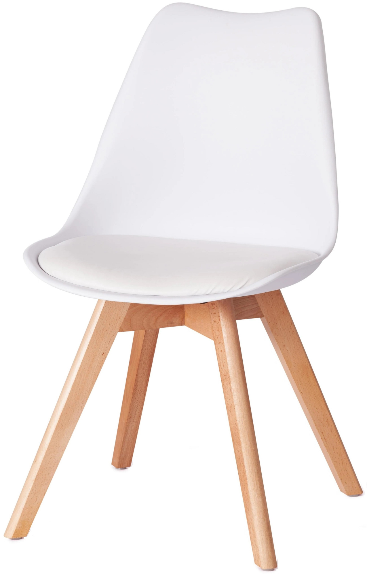 

Стул TETCHAIR TULIP 475x800x550 мм дерево/пластик/экокожа белый