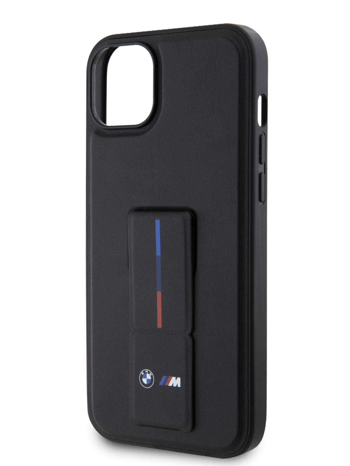 Чехол BMW для iPhone 14 чехол M-Collection с функцией подставки Black M-Collection PU + Grip stand черный