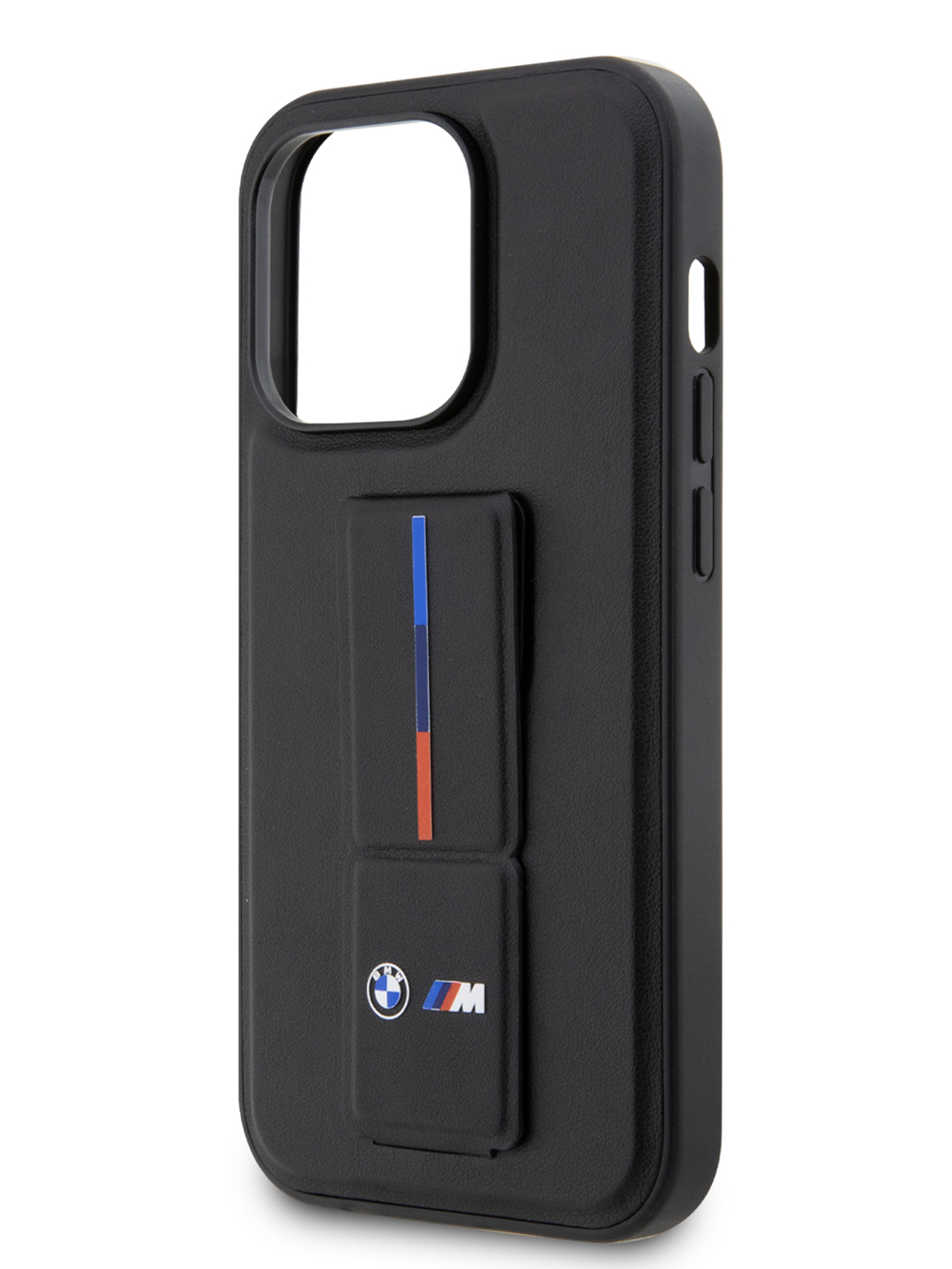 Чехол BMW для iPhone 14 Pro чехол M-Collection с функцией подставки Black M-Collection PU + Grip stand черный