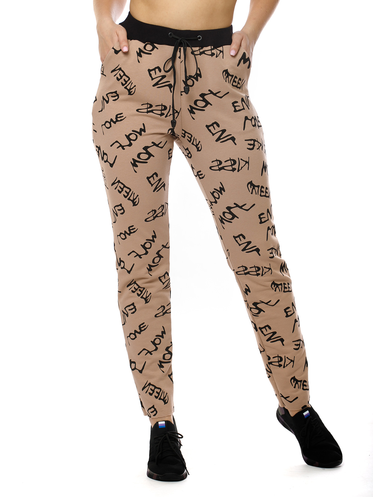 Спортивные брюки женские НСД Трикотаж 16-0775 коричневые 46 RU