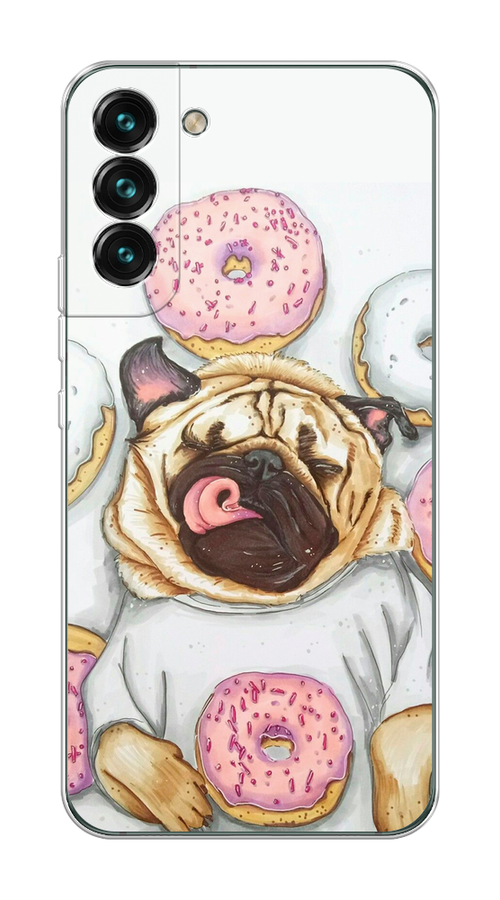 

Чехол на Samsung Galaxy S22 "Счастливый мопс", Розовый;бежевый;коричневый, 2103850-1