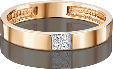 

Кольцо обручальное из золота с фианитом р. 23 PLATINA jewelry 01-1761-00-401-1110-03, 01-1761-00-401-1110-03