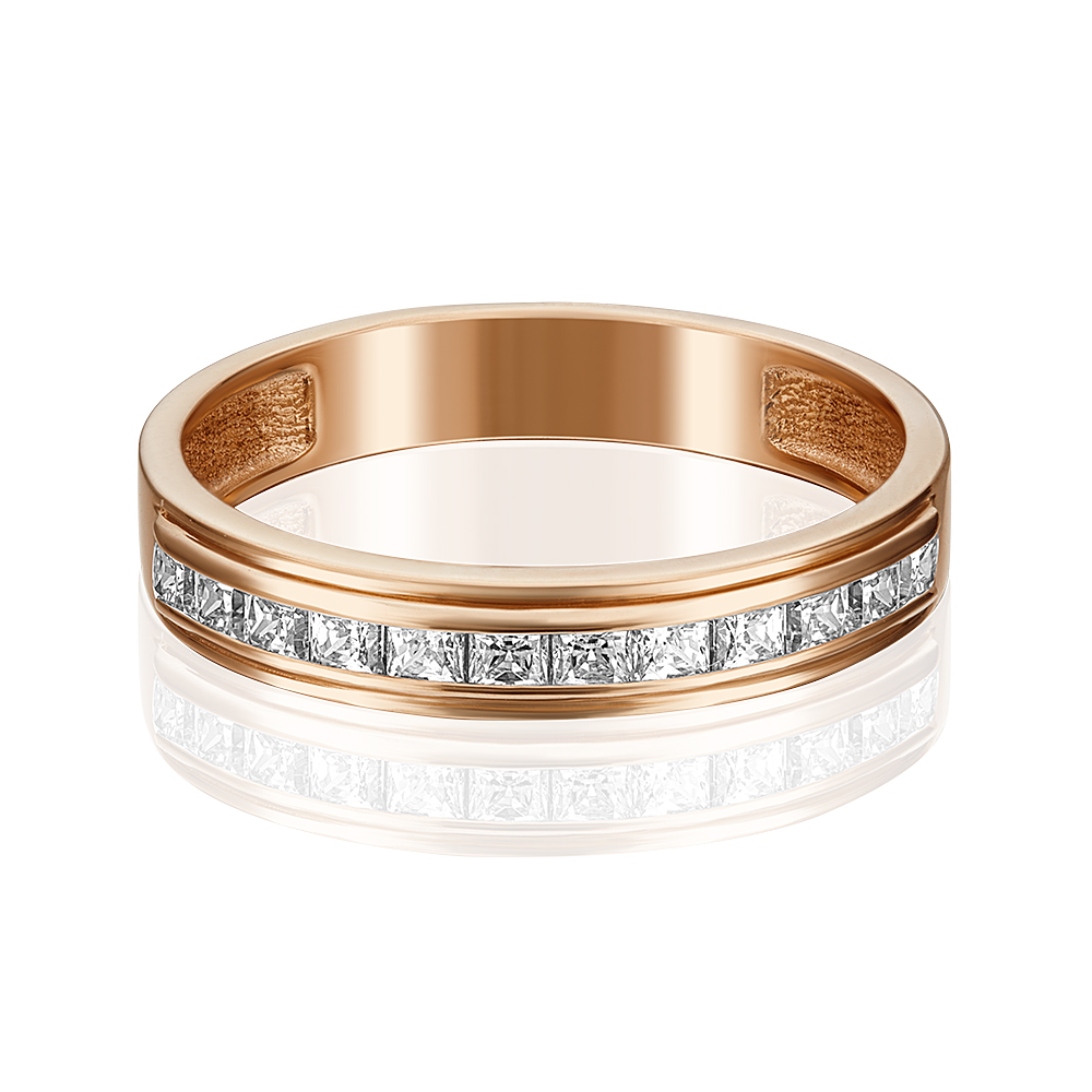 

Кольцо из красного золота с фианитом р. 21 PLATINA jewelry 01-3659-00-501-1110-38, 01-3659-00-501-1110-38