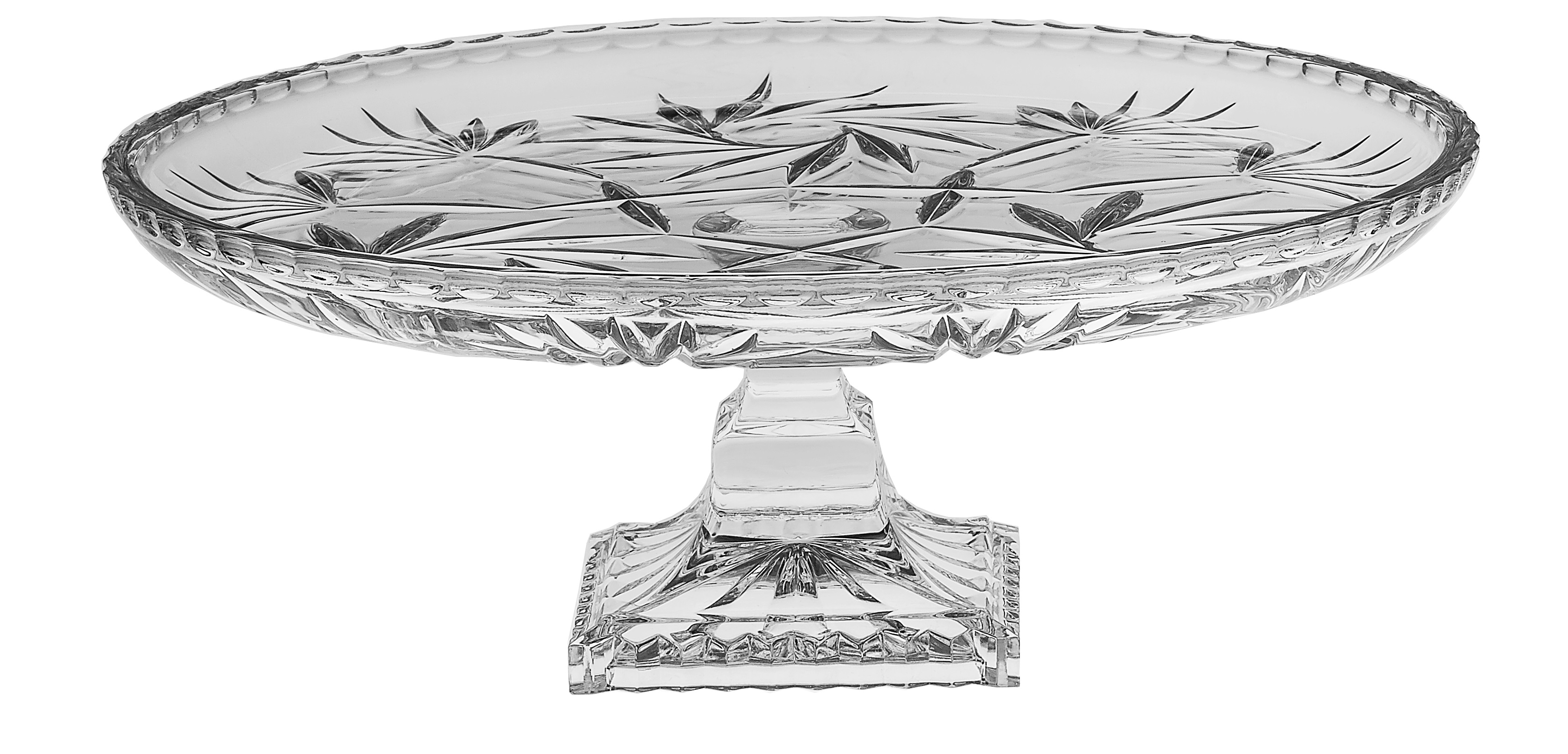 фото Тарелка для торта на ножке crystal bohemia pinwheel 30 см хрусталь