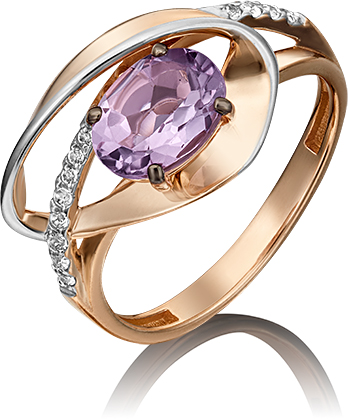 

Кольцо из золота р. 19,5 PLATINA jewelry 01-5330-00-225-1110-57, топаз\аметист, 01-5330-00-225-1110-57