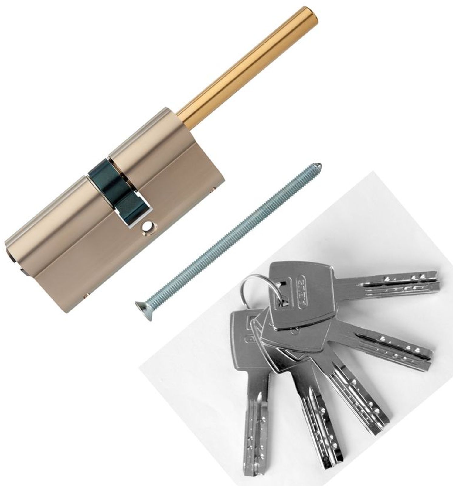 фото Европрофильный цилиндр abus x12r491-27 ключ/шток 35-30 (65 мм) ni (5 key)