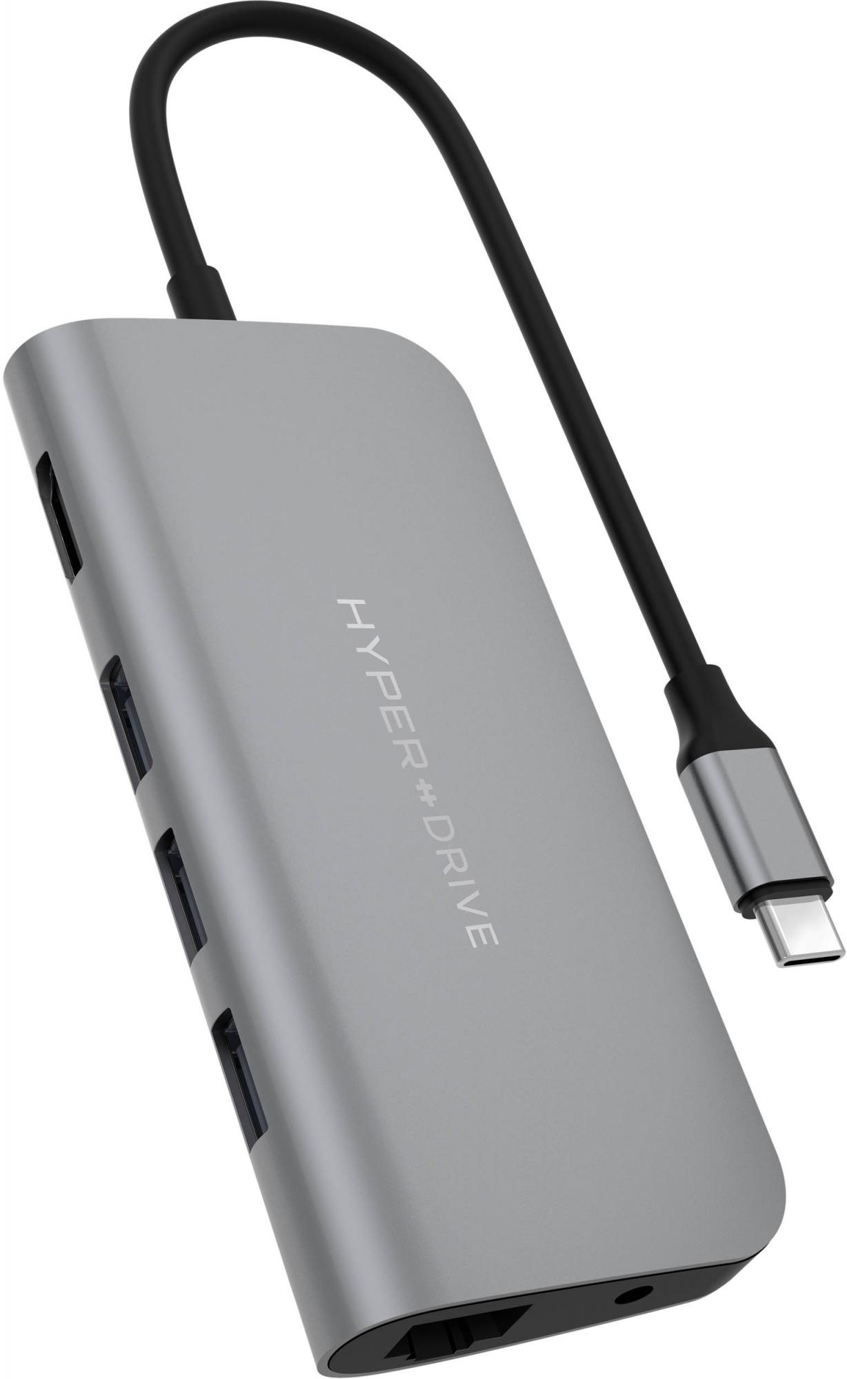 

USB-концентратор HyperDrive Power 9-in-1 USB-C HD30F Grey, Power 9-in-1 USB-C