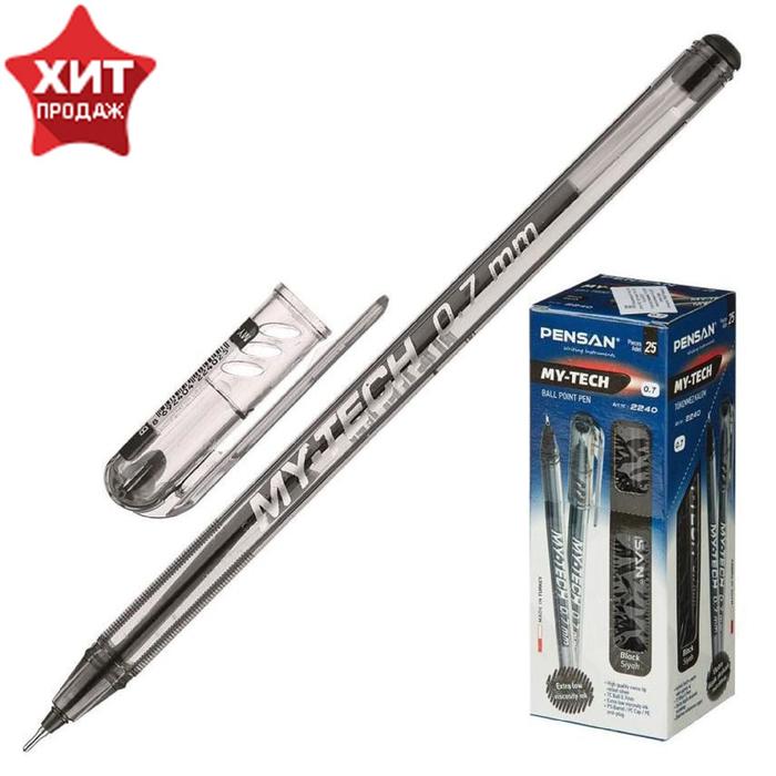 

Ручка шариковая масляная Pensan "My-Tech", чернила чёрные, узел 0,7 мм, линия письма 0,35