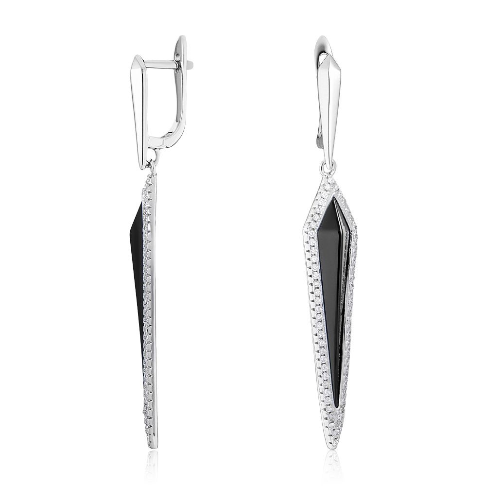 

Серьги из серебра с керамикой и фианитами ЮВЕЛИР КАРАТ TC-E01203-B-W-X-X-W, TC-E01203-B-W-X-X-W