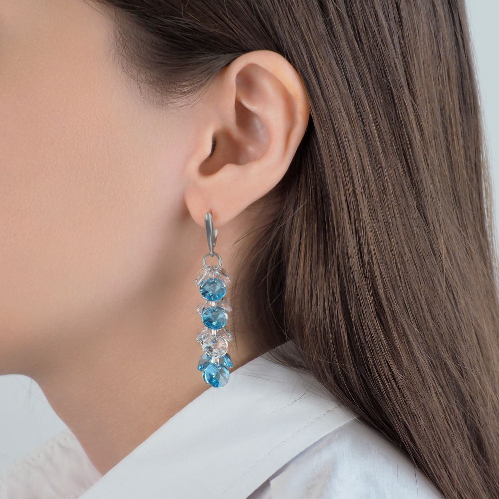 

Серьги подвески из серебра ЮВЕЛИР КАРАТ 2126771/92, Swarovski, 2126771/92