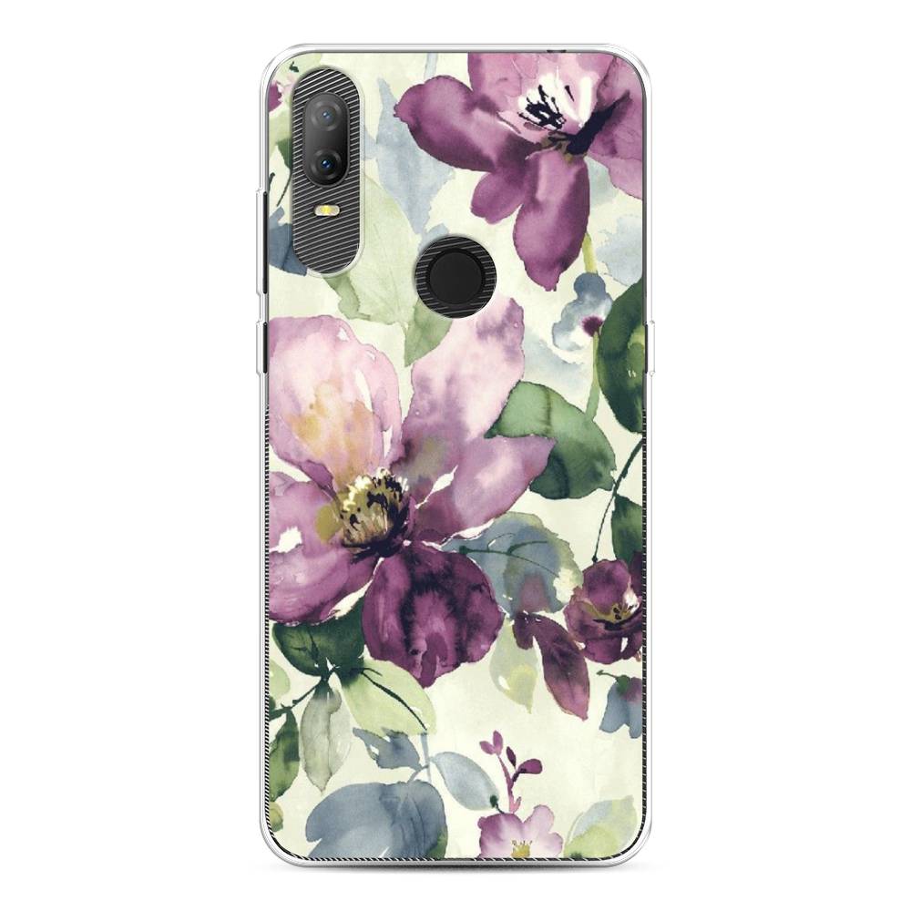 

Чехол Awog на Alcatel 1V (2020) 5007U/Алкатель 1V (2020) 5007U "Сиреневые цветы-акварель", 170950-10