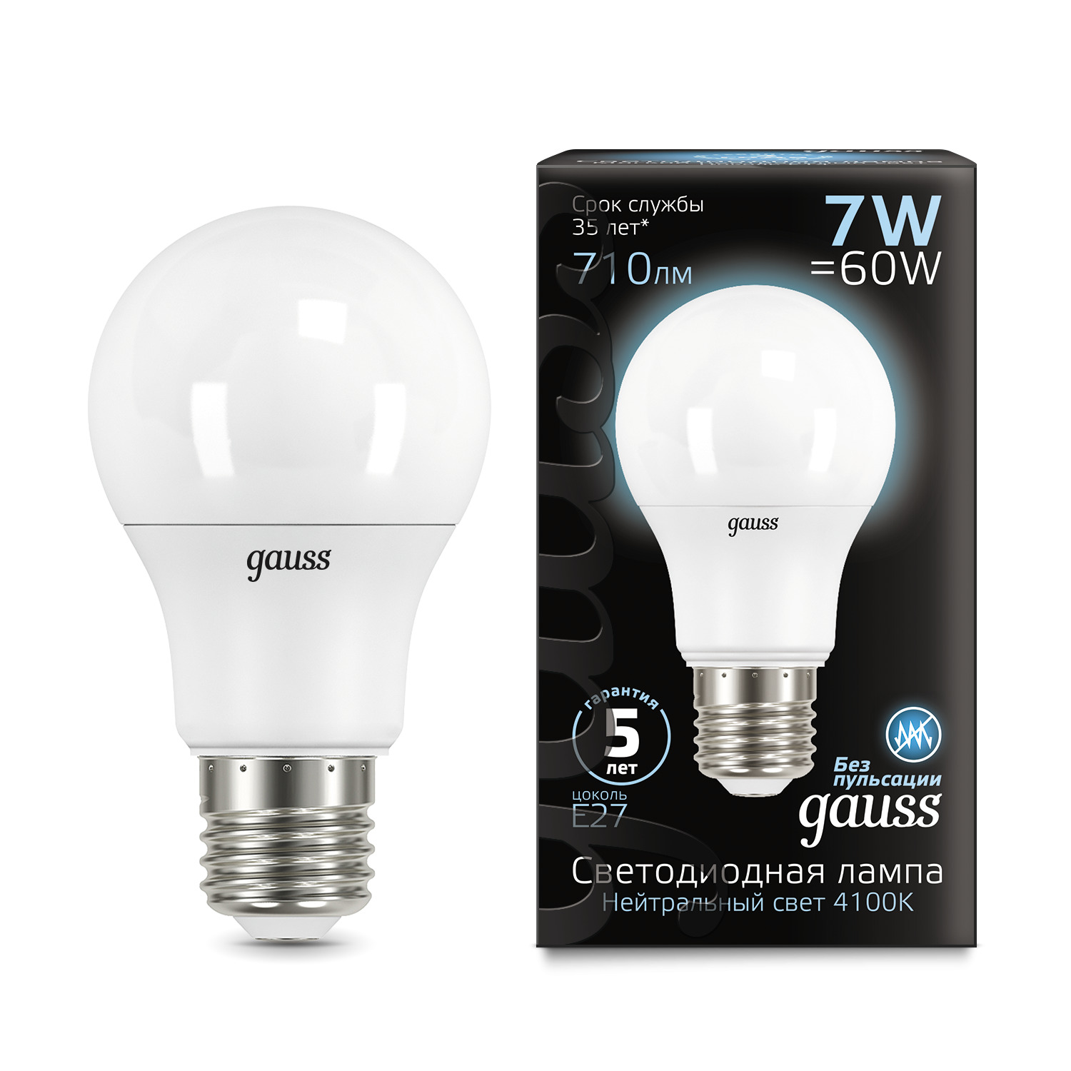 

Лампочка Gauss LED A60 globe 7 Вт Светодиодная