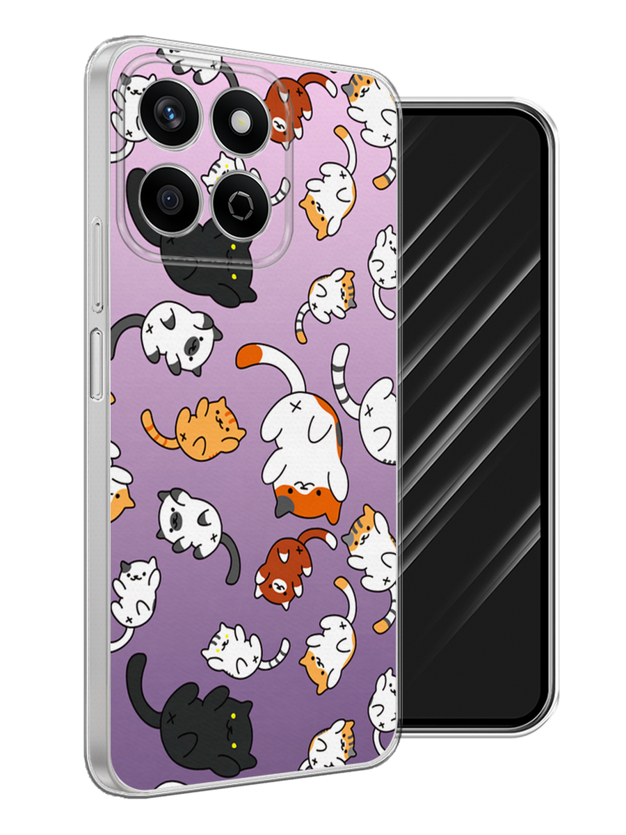 

Чехол Awog на Honor X7c "Котопад", Фиолетовый;белый, 6125250-1