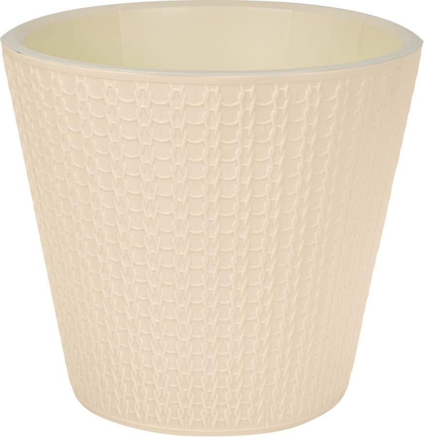 

Цветочный горшок IDIland Velvet со вставкой 785633 5 л светло-бежевый 1 шт., Velvet со вставкой