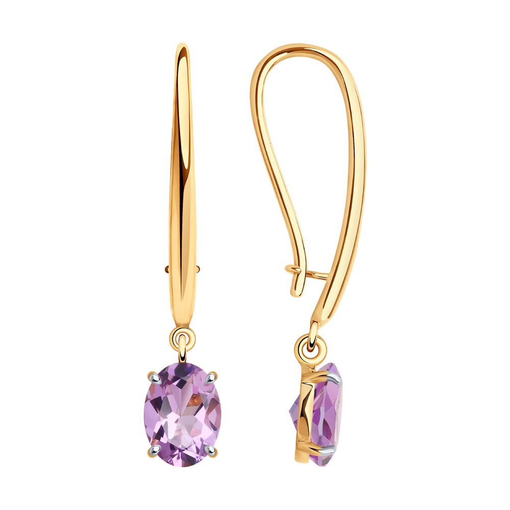 

Серьги из красного золота с аметистом Diamant 51-321-01929-4, 51-321-01929-4