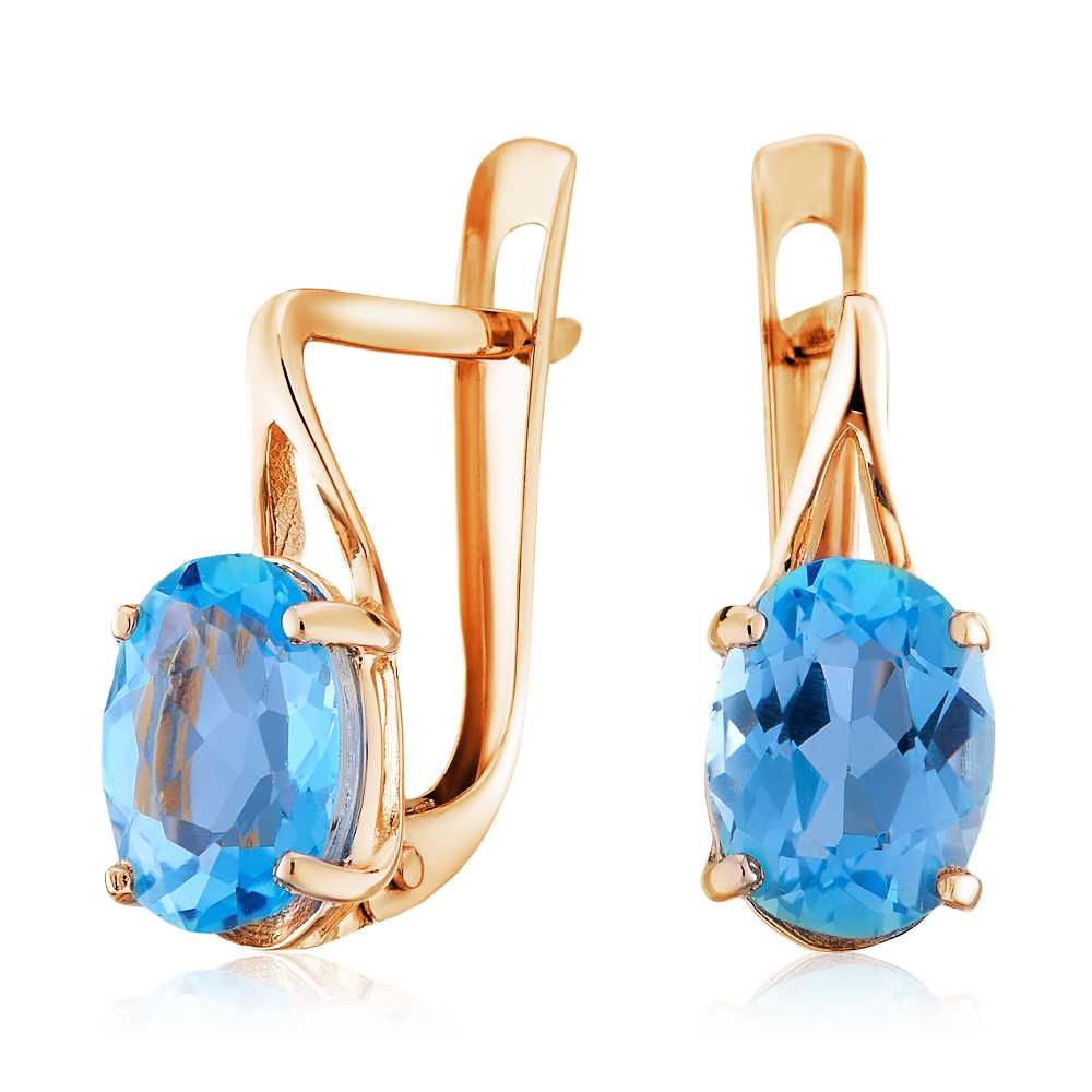 

Серьги из красного золота с топазом Swiss Blue ЮВЕЛИР КАРАТ 1629185тсб