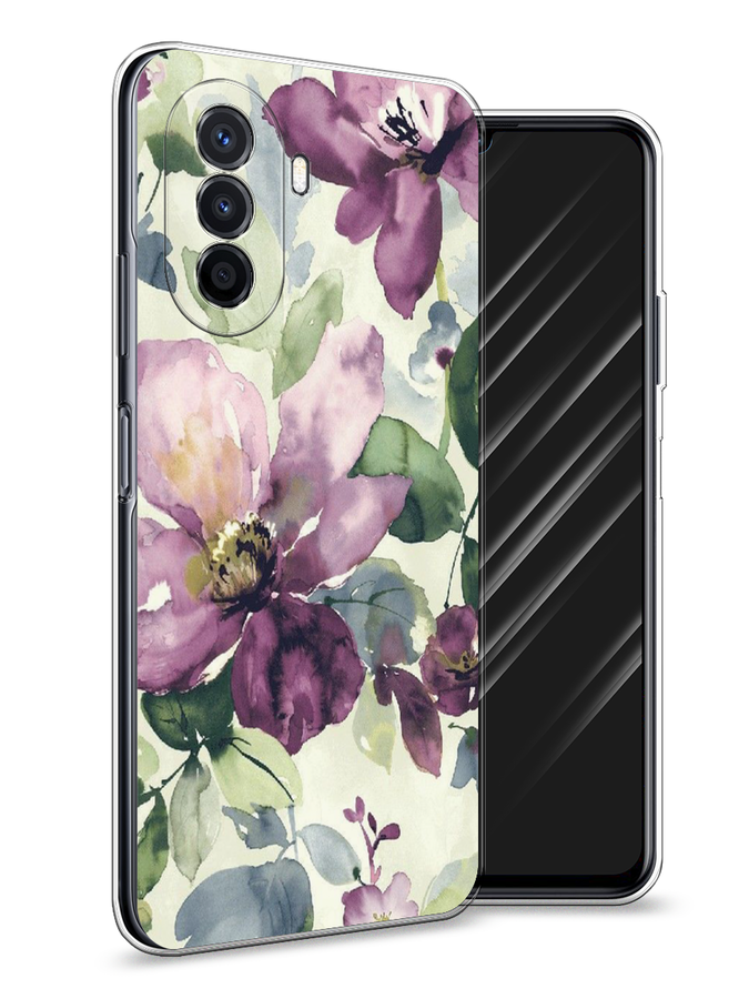 

Чехол Awog на Huawei Nova Y70 "Сиреневые цветы-акварель", Разноцветный, 6109150-10
