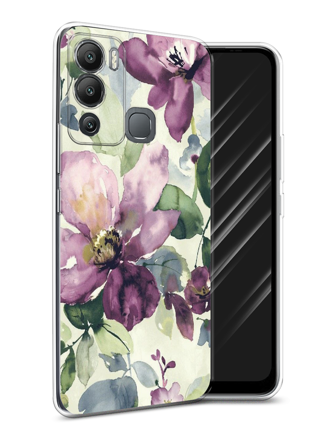 

Чехол Awog на Infinix Hot 12i "Сиреневые цветы-акварель", Разноцветный, 3101250-10