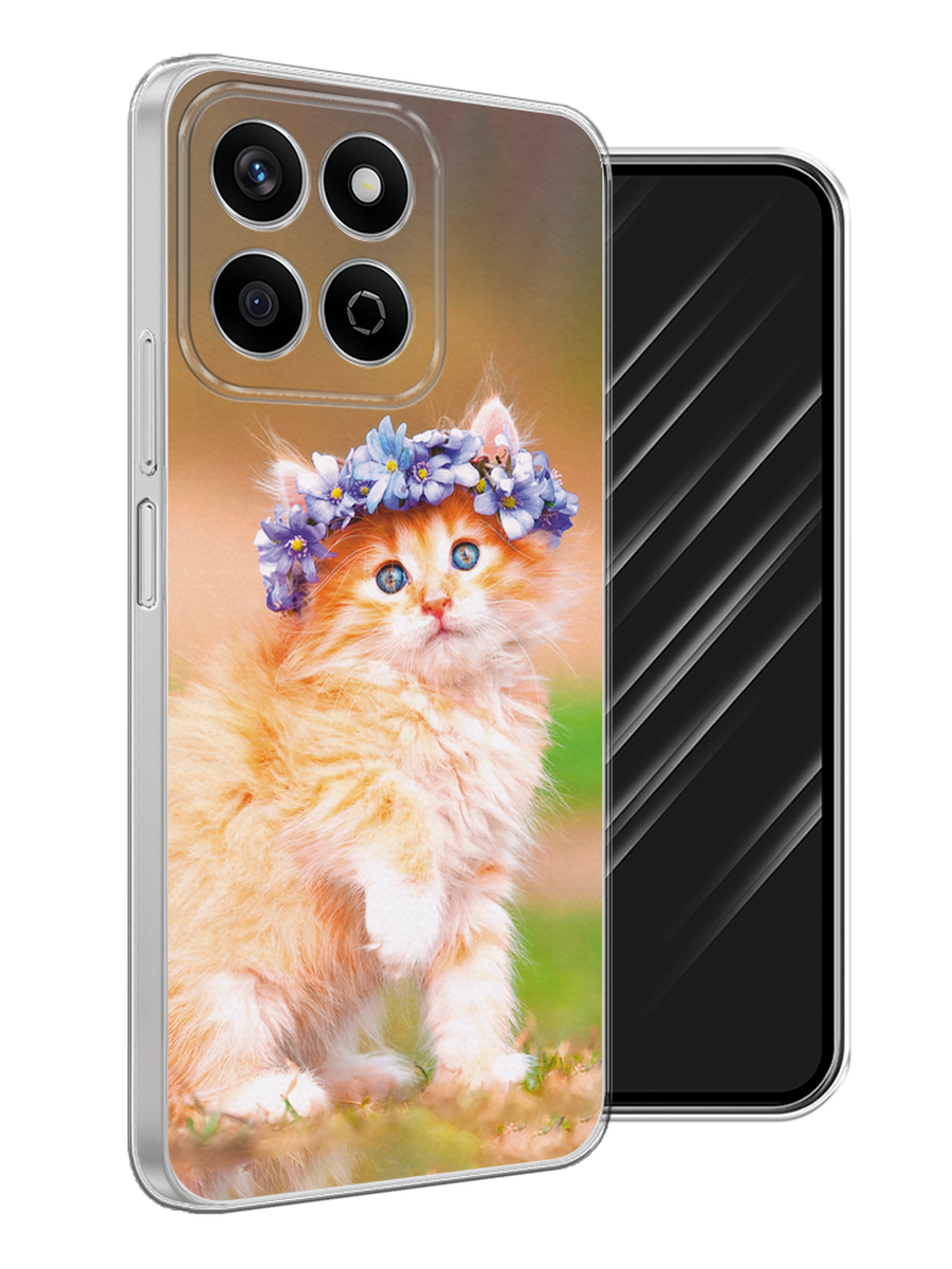 

Чехол Awog на Honor X7c "Рыжий кот в венке", Коричневый;синий, 6125250-1