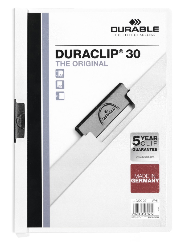 Папка Durable Duraclip A4 White 2200-02