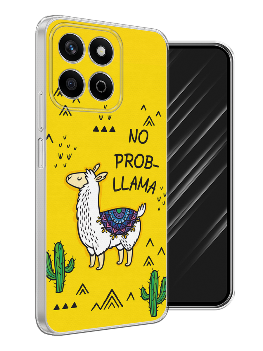 

Чехол Awog на Honor X7c "No probLLama", Желтый;черный;синий, 6125250-1