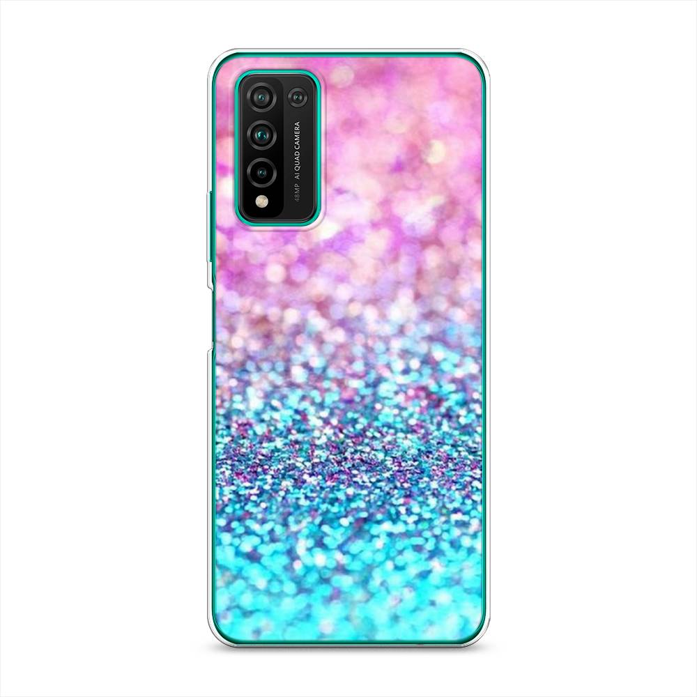 

Чехол Awog "Розово-голубые глиттеры рисунок" для Honor 10X Lite