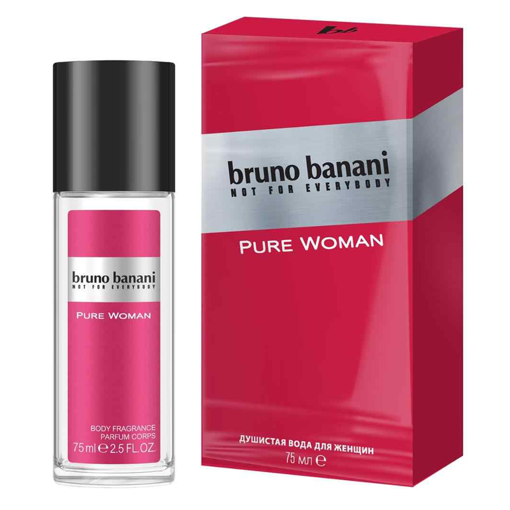 Душистая вода женская Bruno Banani Pure 75 мл аромагорошины в подарочном пакете 10 гр душистая ваниль