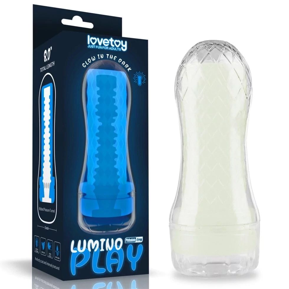 Светящийся в темноте мастурбатор Lumino Play Masturbator Ribbed (белый / 0)