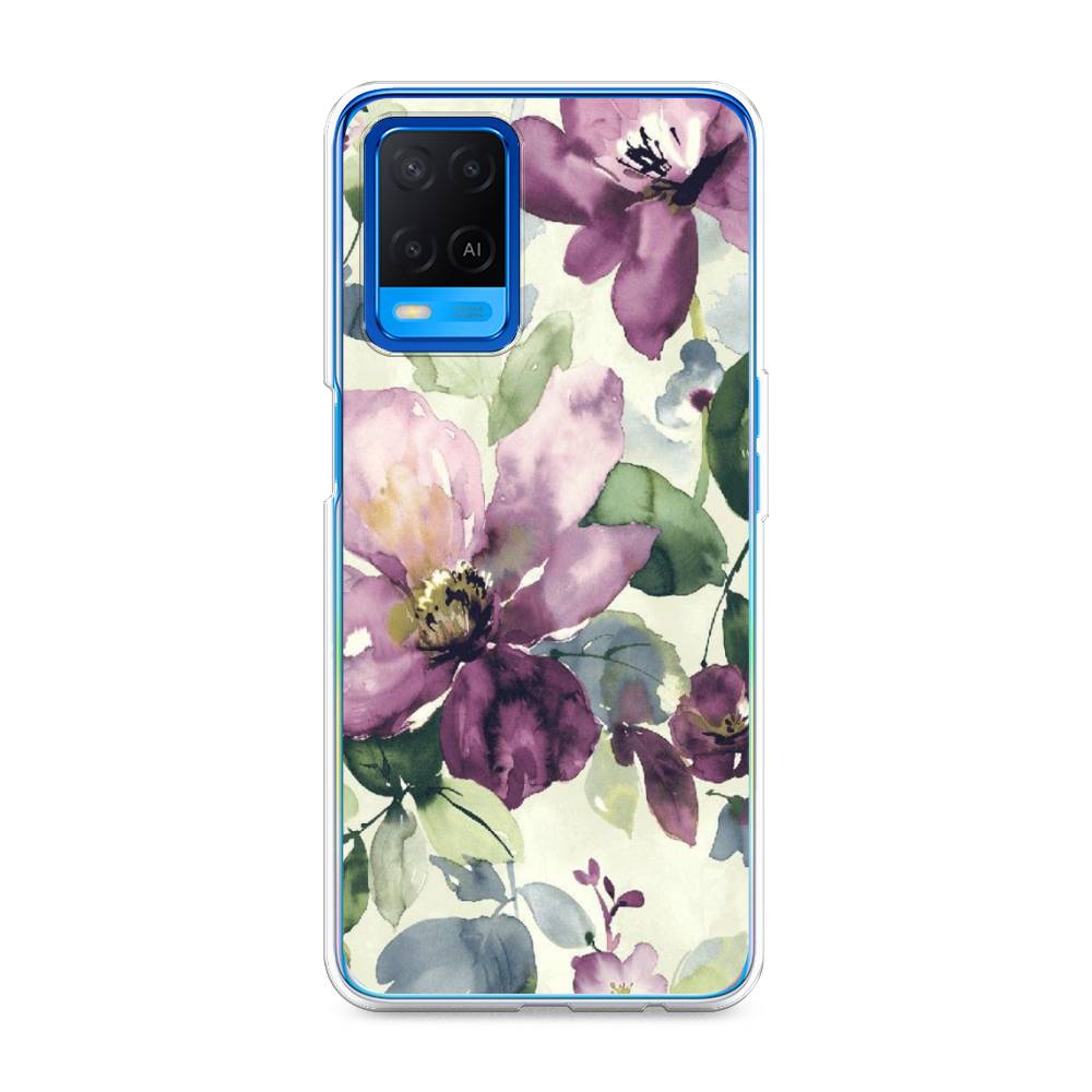 

Чехол Awog на Oppo A54 "Сиреневые цветы-акварель", Разноцветный, 256150-10