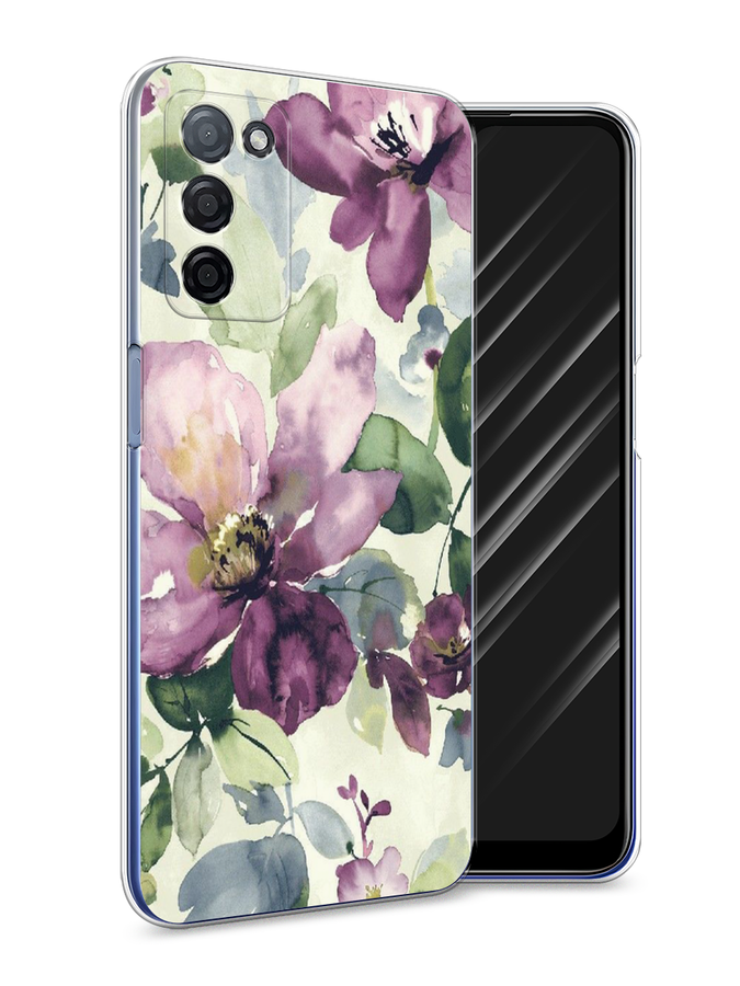 

Чехол Awog на Oppo A55s 5G "Сиреневые цветы-акварель", Разноцветный, 2510150-10